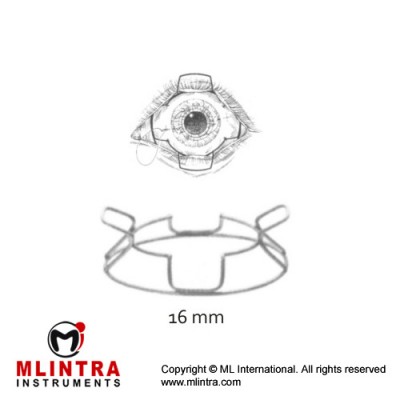 McNeill-Goldman Scleral Fixation Ring & Blepharostat Small, I.D Stainless Steel, Blade Size 16 mm